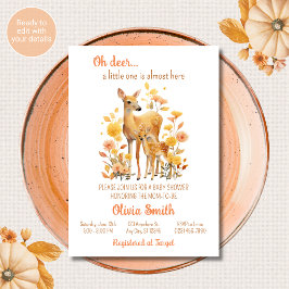 Oh Deer Baby Shower Einladung Herbst Thema