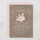 Oh Deer Baby Shower Einladung - Woodland Floral W (Vorne/Hinten)