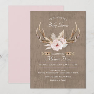 Oh Deer Baby Shower Einladung - Woodland Floral W