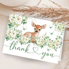Oh Deer Baby Shower Folded Thank You Card Dankeskarte