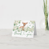 Oh Deer Baby Shower Folded Thank You Card Dankeskarte (Vorderseite)