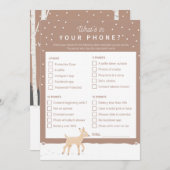 Oh Deer - Baby Shower Game - Was in Ihrem Telefon? Programm (Vorne/Hinten)