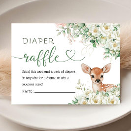 Oh Deer Baby Shower Gender Neutral Diaper Raffle  Begleitkarte