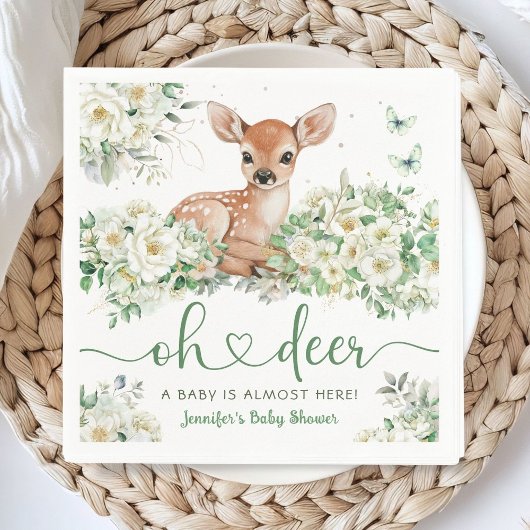 Oh Deer Baby Shower Gender Neutral Paper Napkin Serviette