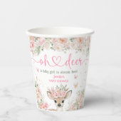 Oh Deer Baby Shower Girl Blush Pink  Pappbecher (Vorderseite)