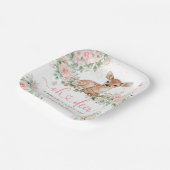 Oh Deer Baby Shower Girl Pink Paper Pappteller (Gewinkelt)