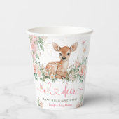 Oh Deer Baby Shower Girl Pink Pappbecher (Rückseite)