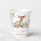 Oh Deer Baby Shower Girl Pink Pappbecher (Vorderseite)