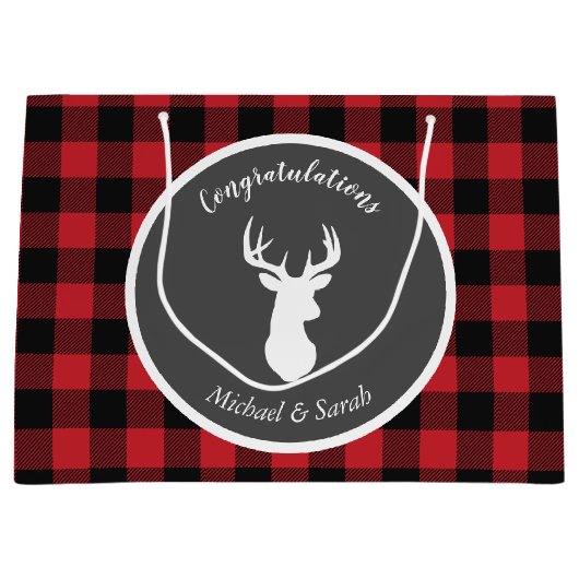 Oh Deer Baby Shower Große Geschenktüte (Vorderseite)