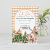 Oh Deer Baby Shower Invitation Einladung (Stehend Vorderseite)