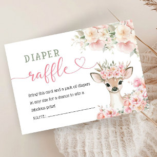 Oh Deer Baby Shower Pink Windel Raffle Begleitkarte