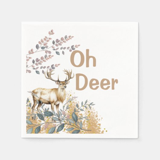 Oh Deer Baby Shower Serviette (Vorderseite)