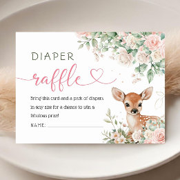 Oh Deer Baby Shower Windelraffel  Begleitkarte