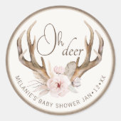 Oh Deer Baby Showsticker - Woodland Water Runder Aufkleber (Vorderseite)