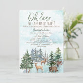 Oh Deer Bearly Wait Forest Boy Country Baby Dusche Einladung (Stehend Vorderseite)