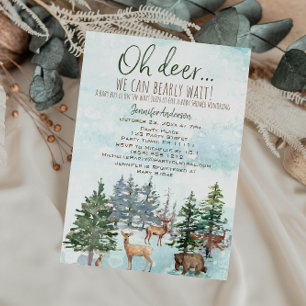 Oh Deer Bearly Wait Forest Boy Country Baby Dusche Einladung