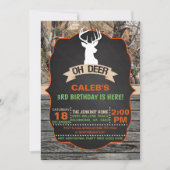 Oh Deer Birthday Einladung - Junge (Vorderseite)