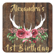 Oh Deer Birthday Favor Sticker