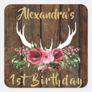 Oh Deer Birthday Favor Sticker