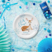 Oh Deer Blue Winter Wonderland Baby Dusche Pappteller (Party)