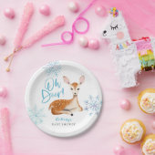 Oh Deer Blue Winter Wonderland Baby Dusche Pappteller (Party)