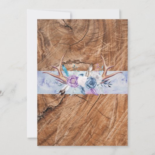 Oh Deer Boho Gender Neutral Baby Duwer Einladung (Rückseite)