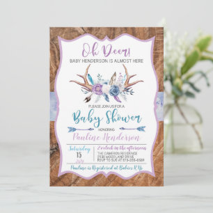 Oh Deer Boho Gender Neutral Baby Duwer Einladung