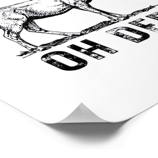 Oh Deer Bold Graphic Expression Poster (Ecke)