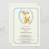 Oh Deer Boys Baby Shower Einladung (Vorne/Hinten)