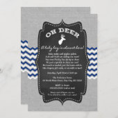 Oh Deer Buck Baby Sprinkle-Marinebar grau weiß Einladung (Vorne/Hinten)