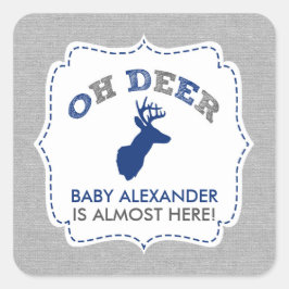 OH DEER buk Babydusche Gefallen / Umschlag Aufkleb Quadratischer Aufkleber