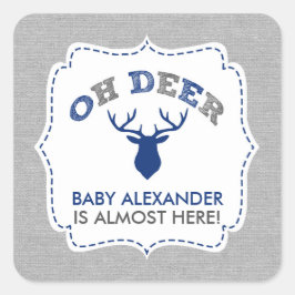 OH DEER buk Babydusche Gefallen / Umschlag Aufkleb Quadratischer Aufkleber