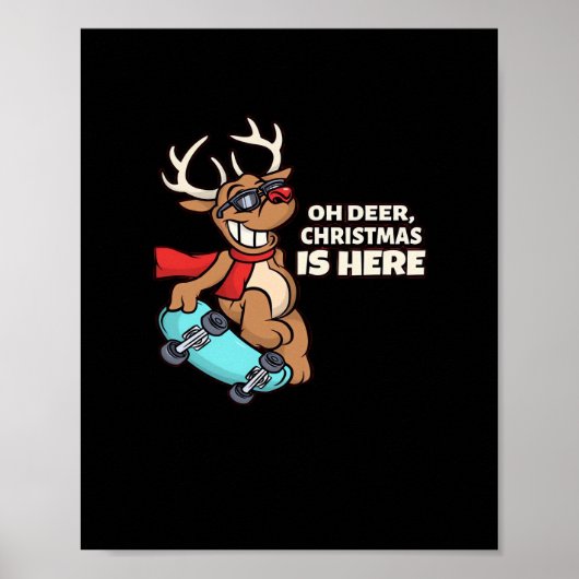 Oh Deer Christmas Celebration Holiday Design  Poster (Vorne)