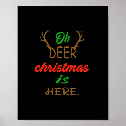 Oh Deer Christmas Celebration Holiday Design Poster (Vorne)