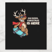 Oh Deer Christmas Celebration Holiday Design  Weinetikett (Einzelnes Label)