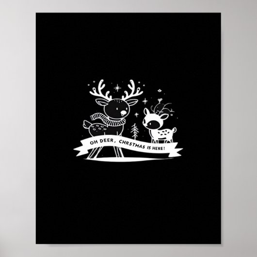 Oh Deer Christmas Celebration Holiday Style Poster (Vorne)