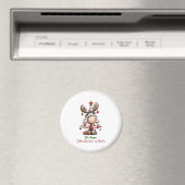 Oh Deer Christmas Is Here Cute Reindeer Christmas Magnet (In Situ (Geschirrspüler))