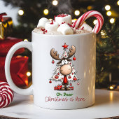 Oh Deer Christmas Is Here Funny Reindeer  Kaffeetasse