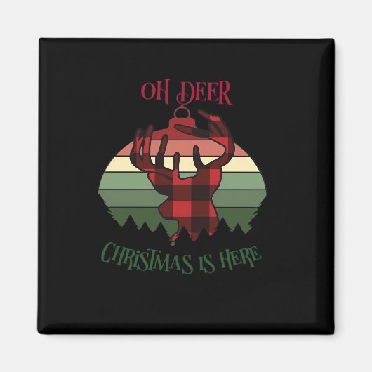 Oh Deer Christmas Is Here Joyful Aesthetic Magnet (Vorne)