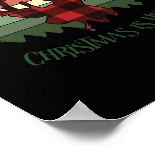 Oh Deer Christmas Is Here Joyful Aesthetic Poster (Ecke)