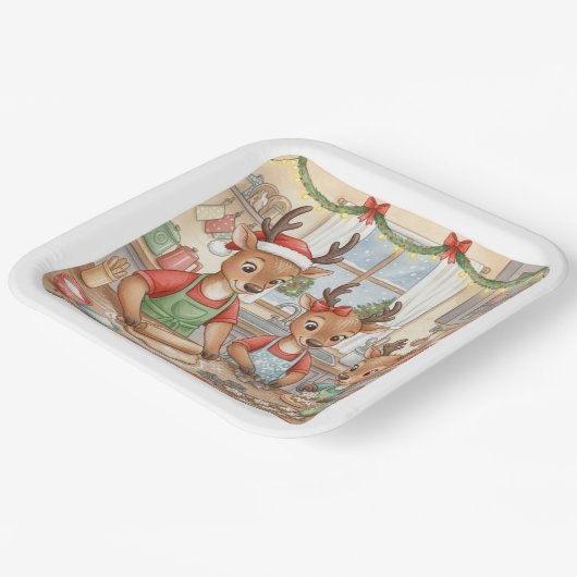 Oh Deer, Christmas Is Here! Paper Plates Pappteller (Gewinkelt)