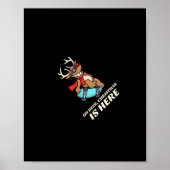 Oh Deer Christmas Is Here Skateboarding Deer Graph Poster (Vorne)