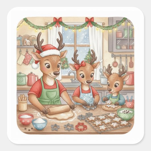 Oh Deer, Christmas Is Here! Stickers (Vorderseite)