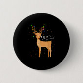 Oh Deer Christmas Light Pajama Cute Reindeer Holid Button (Vorderseite)