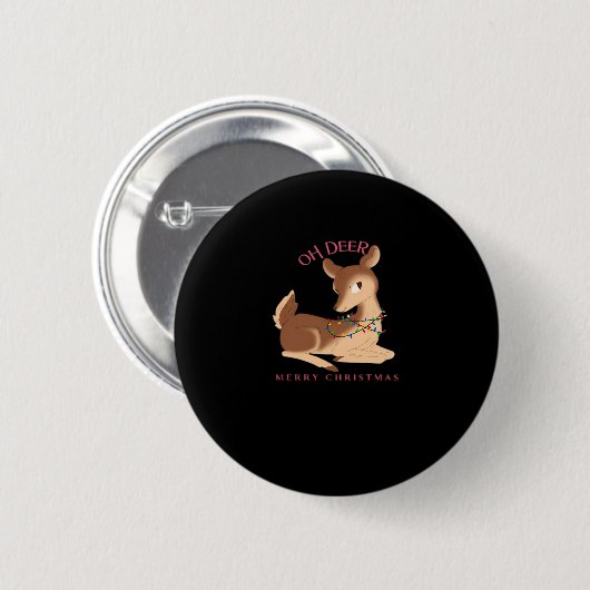 Oh Deer Christmas Modern Design  Button (Vorne & Hinten)