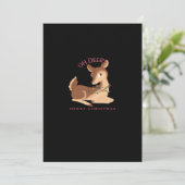 Oh Deer Christmas Modern Design Feiertagskarte (Stehend Vorderseite)