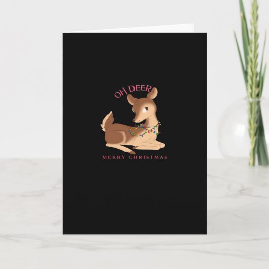 Oh Deer Christmas Modern Design Karte (Vorderseite)