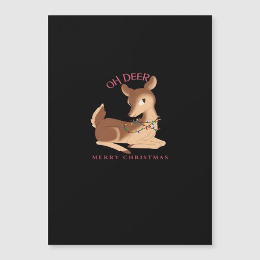 Oh Deer Christmas Modern Design Magnetkarte (Vorderseite)