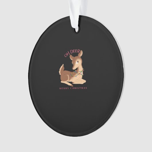 Oh Deer Christmas Modern Design Ornament (Vorderseite)