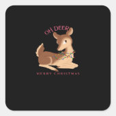 Oh Deer Christmas Modern Design  Quadratischer Aufkleber (Vorderseite)